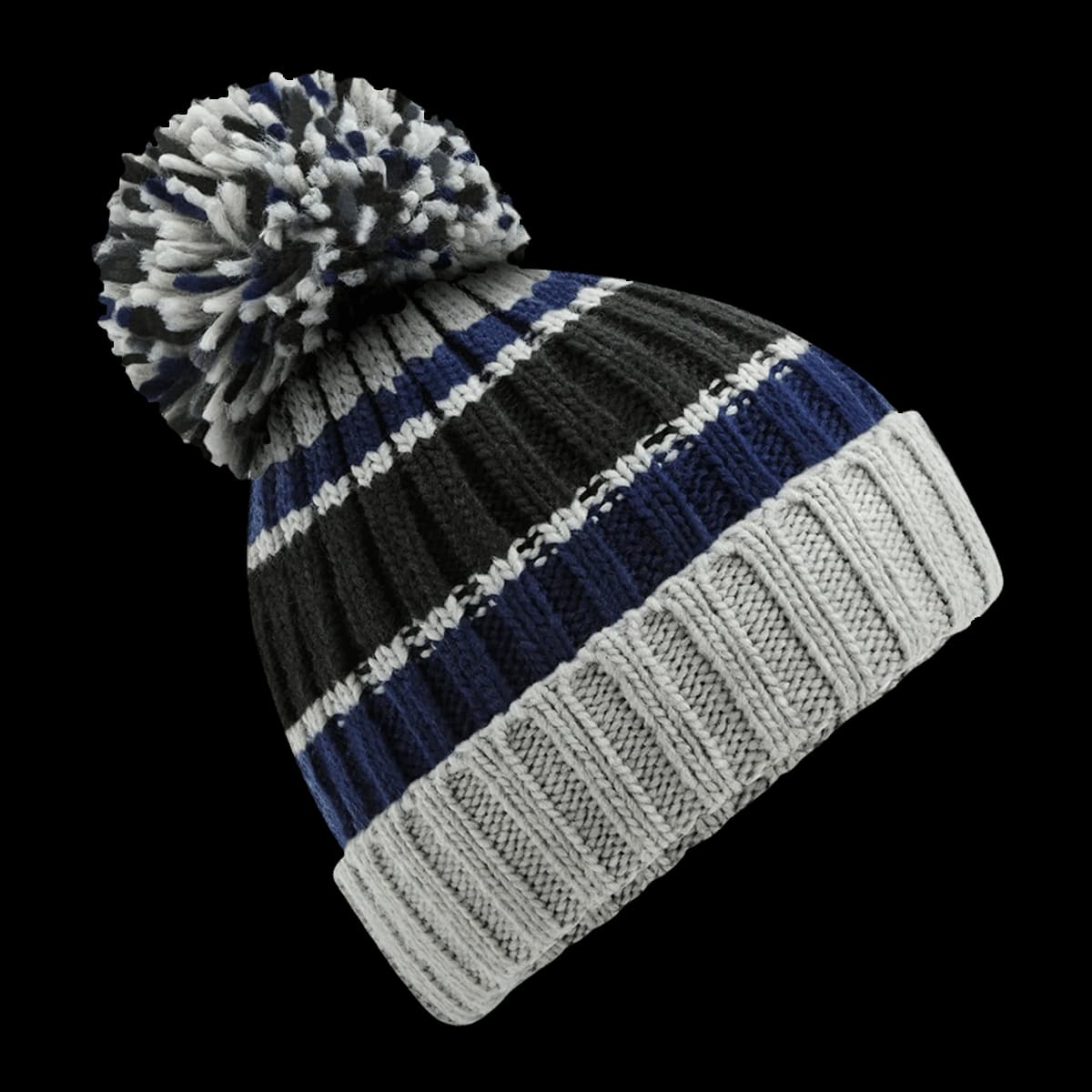 Beechfield Hygge Striped Beanie — front