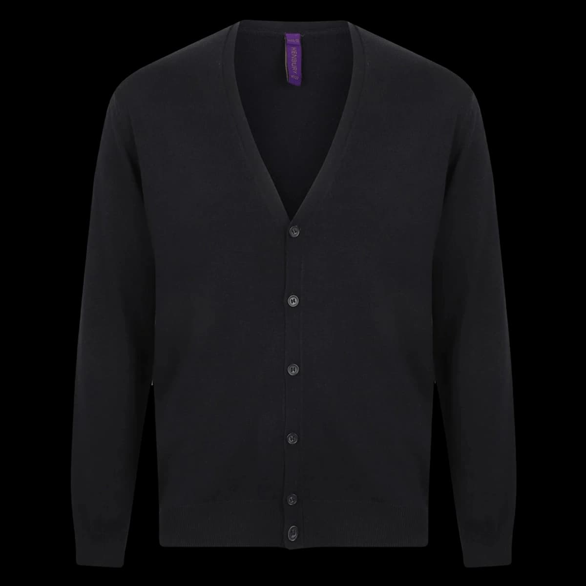 Henbury Lightweight Cotton Acrylic V Neck Cardigan — front
