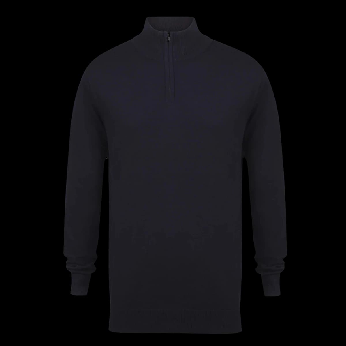 Henbury Zip Neck Sweater — front