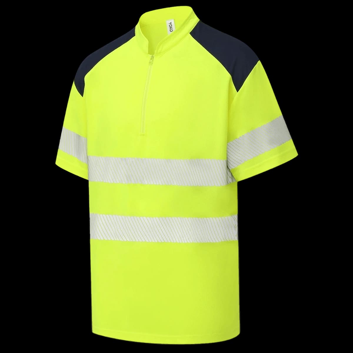 Yoko Mandarin Collar Zip Piqué Polo Shirt — front