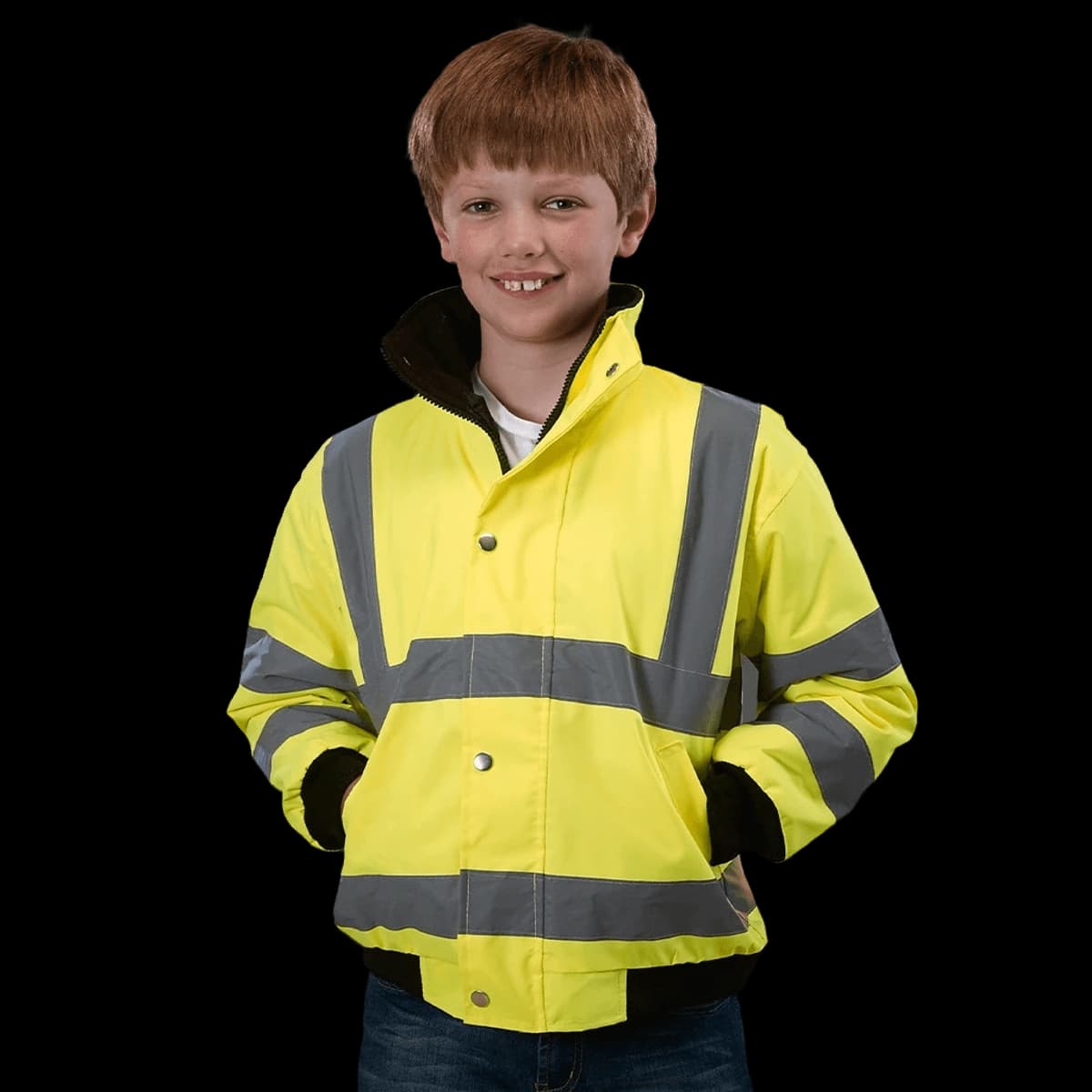 Yoko Kids Hi-Vis Bomber Jacket — model