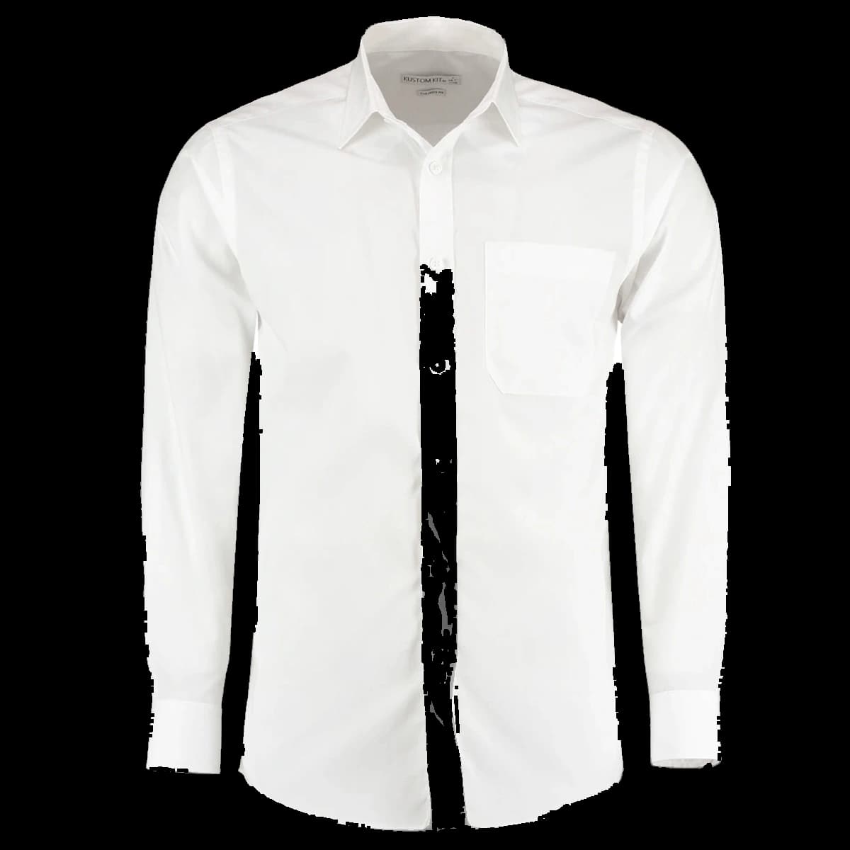 Kustom Kit Long Sleeve Tailored Poplin Shirt — front