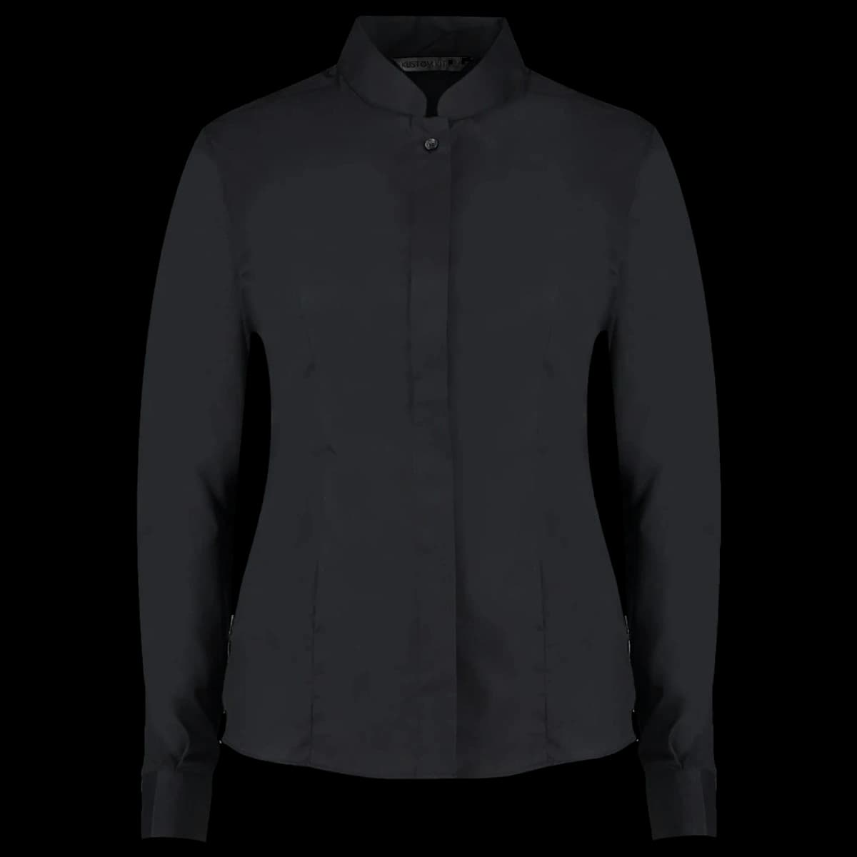 Kustom Kit Ladies Long Sleeve Tailored Mandarin Collar Shirt — front