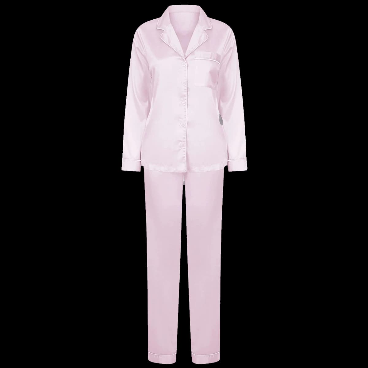 Towel City Ladies Satin Long PJ's — front