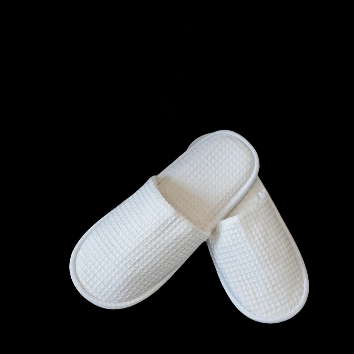 Towel City Waffle Mule Slippers — model