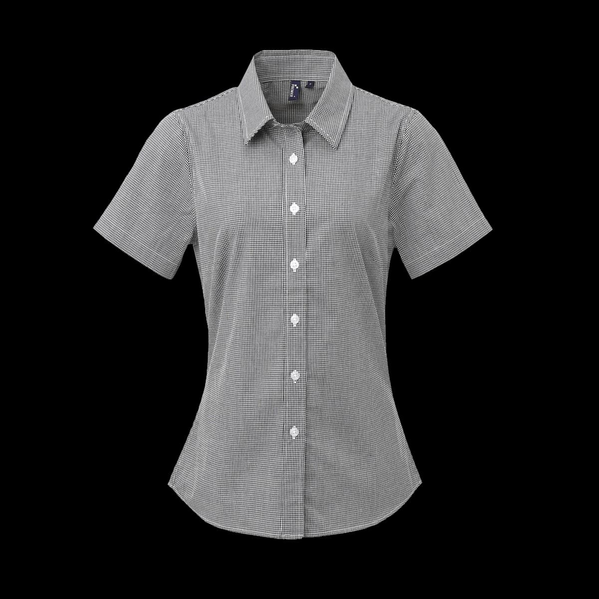 Premier Ladies Gingham Short Sleeve Shirt — front