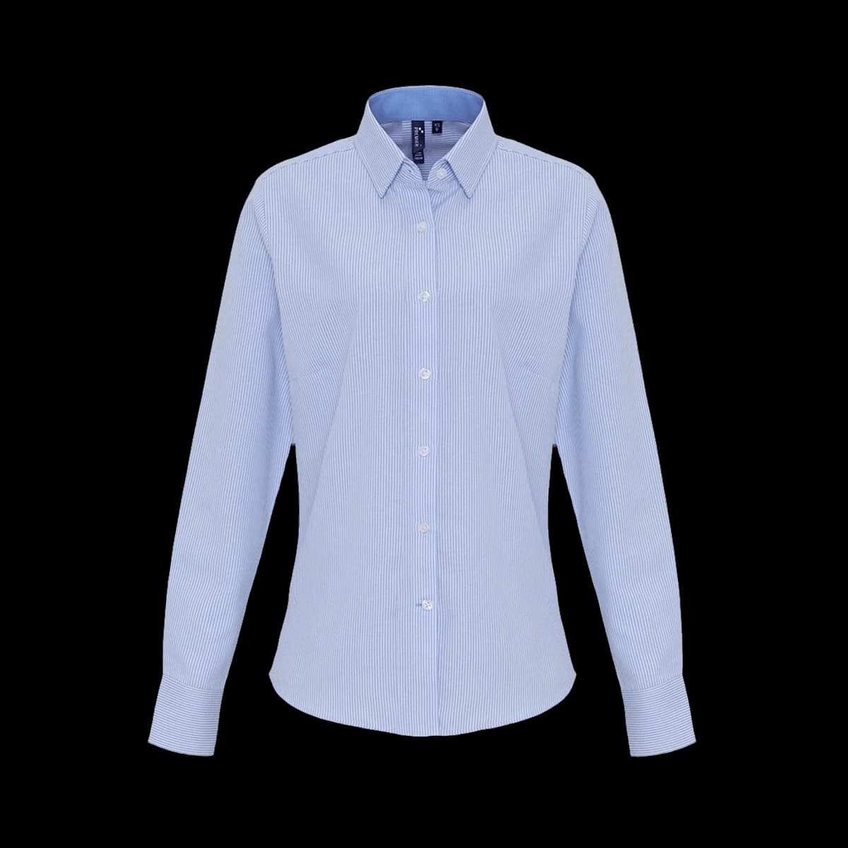 Premier Ladies Long Sleeve Striped Oxford Shirt — front