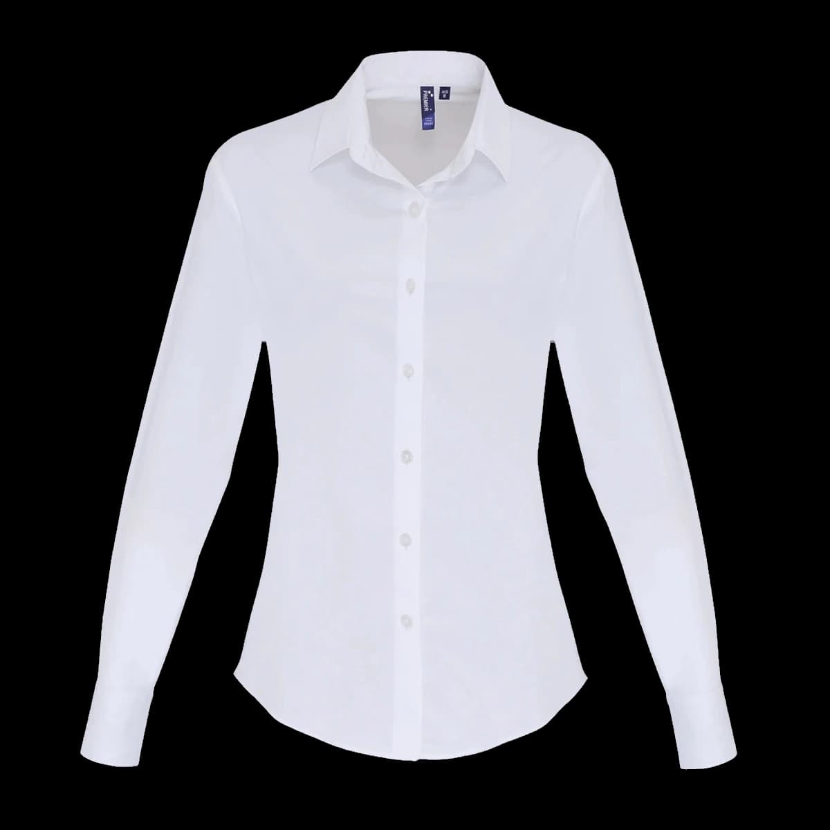 Premier Ladies Long Sleeve Stretch Fit Poplin Shirt — front
