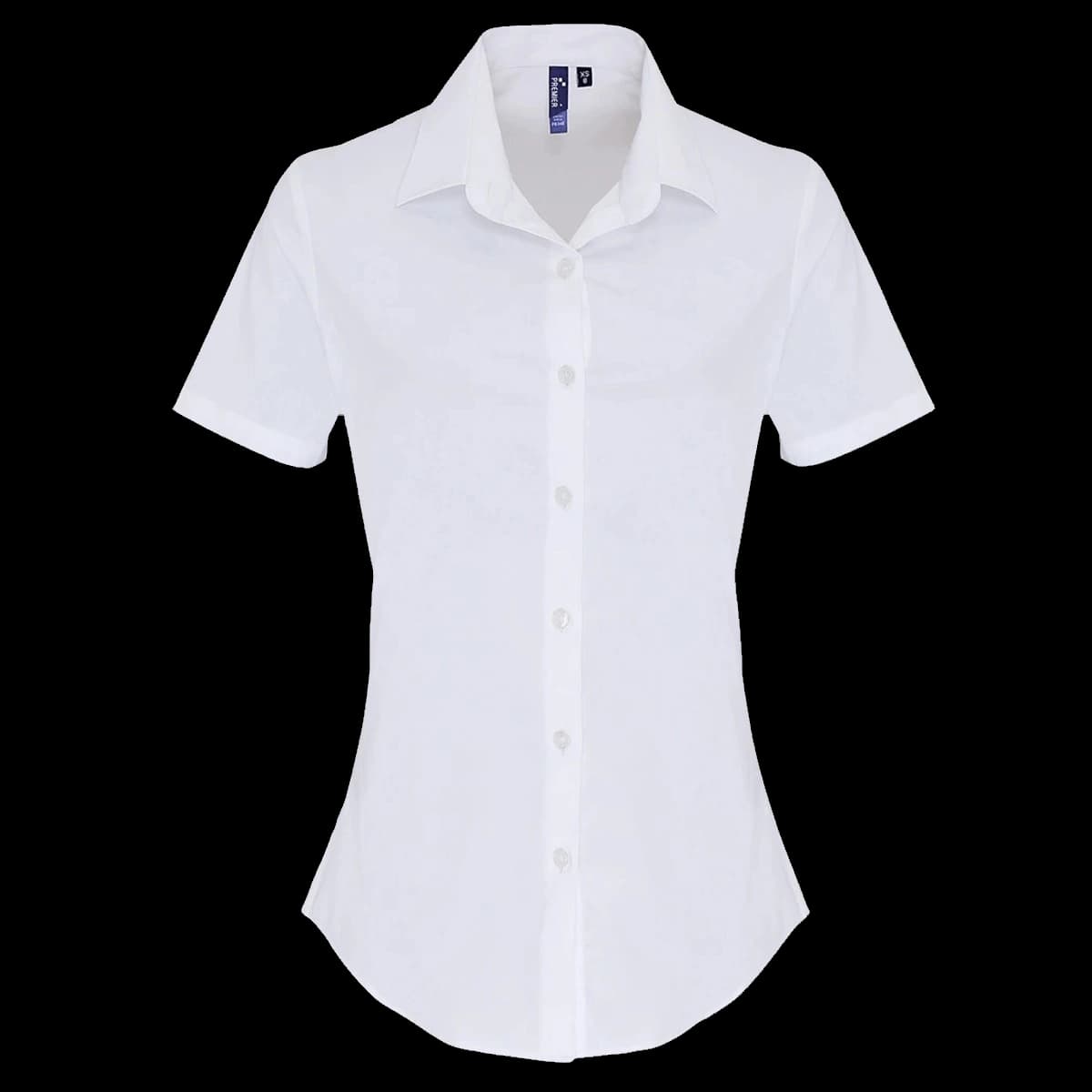 Premier Ladies Short Sleeve Stretch Fit Poplin Shirt — front