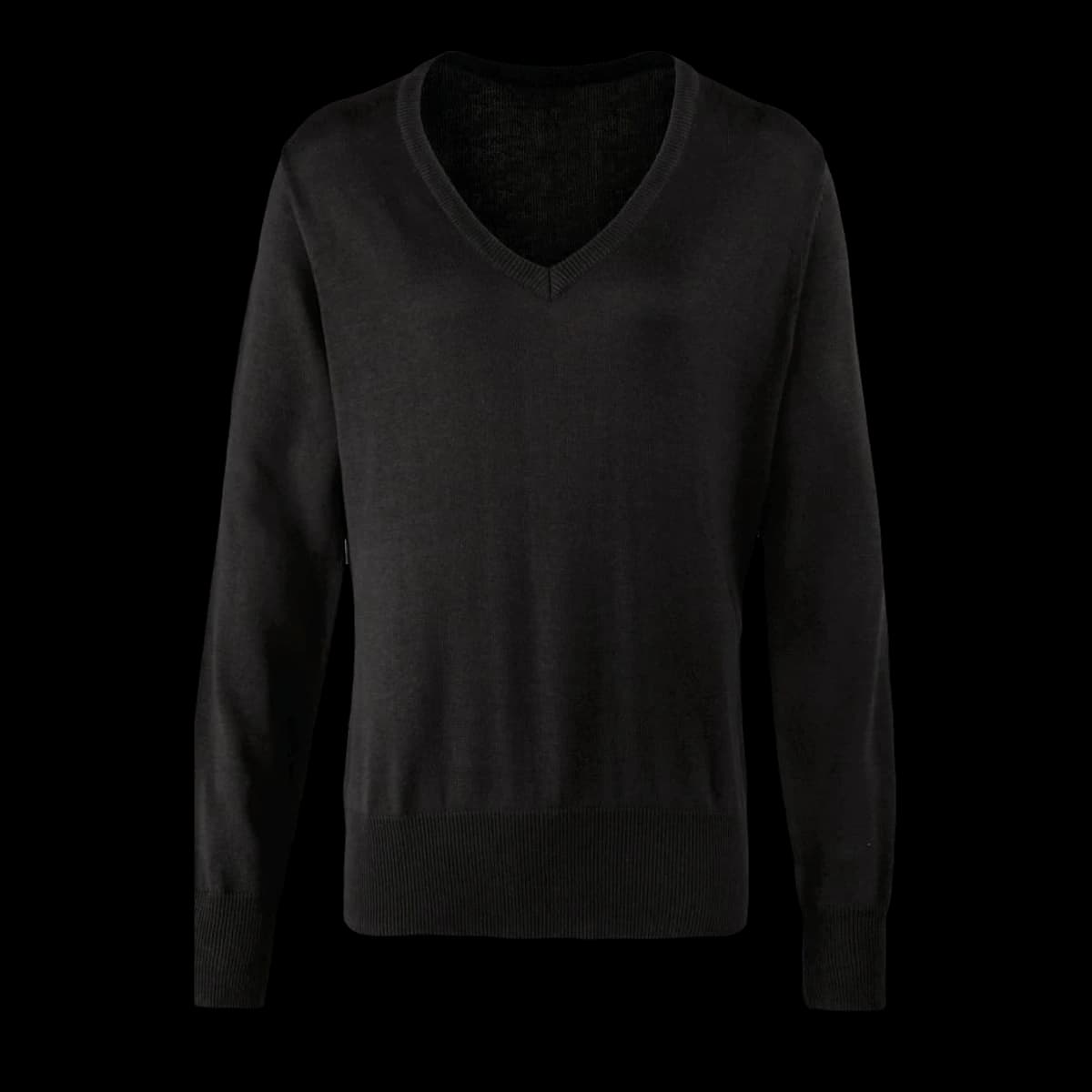 Premier Ladies Knitted Cotton Acrylic V Neck Sweater — front