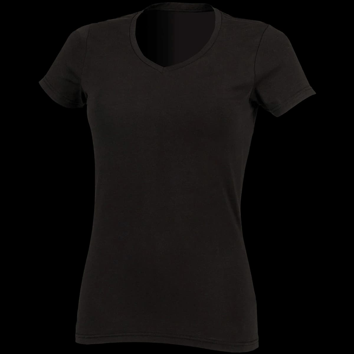 SF Clothing Ladies Feel Good Stretch V Neck T-Shirt — front