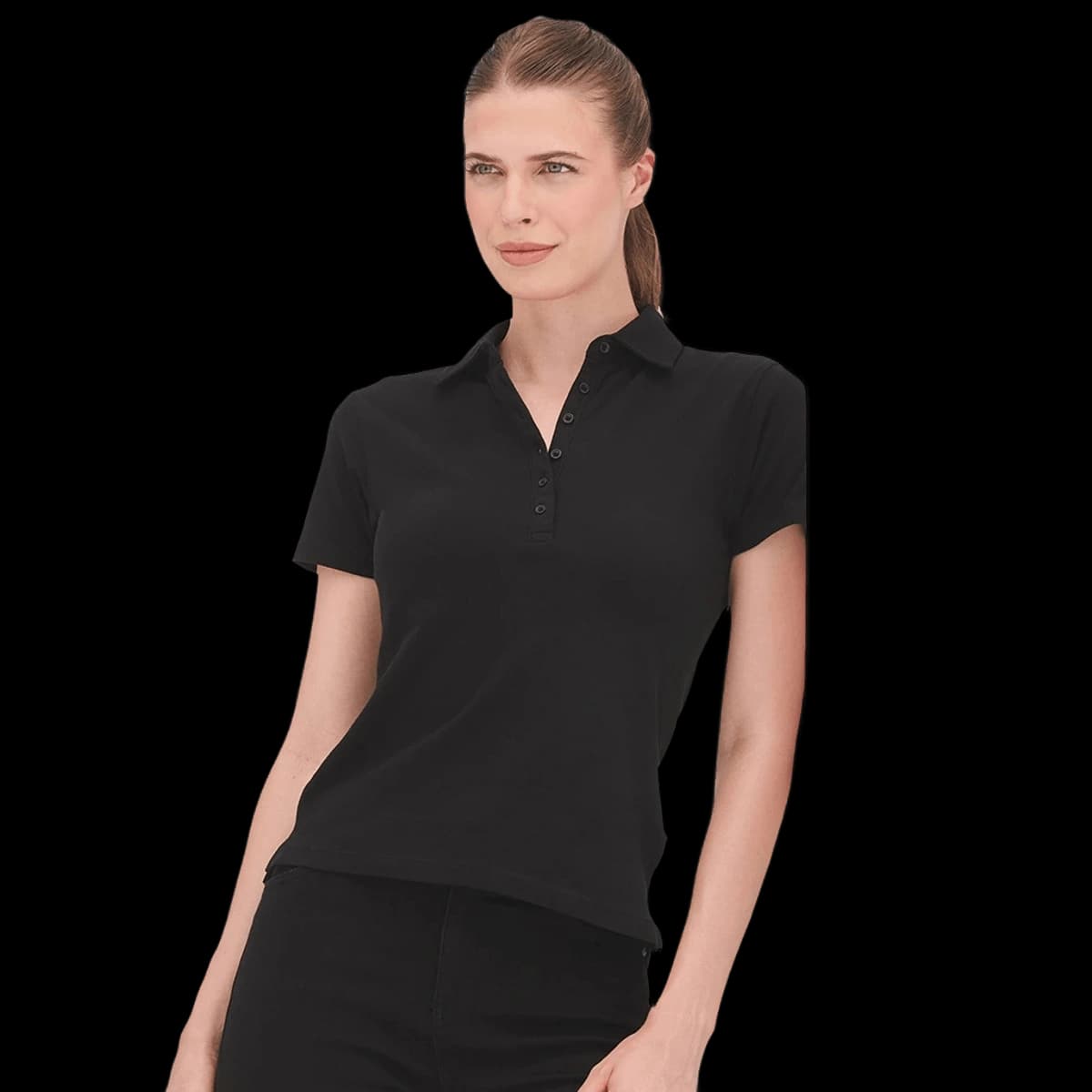 SF Clothing Ladies Stretch Piqué Polo Shirt — model
