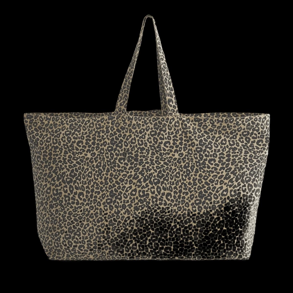 Westford Mill Leopard Print Canvas Oversized Tote Bag — front