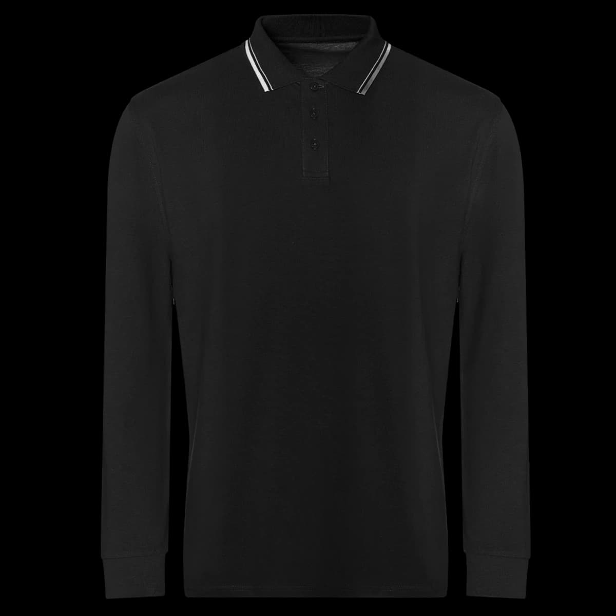 AWDis Long Sleeve Tipped 100 Polo Shirt — front