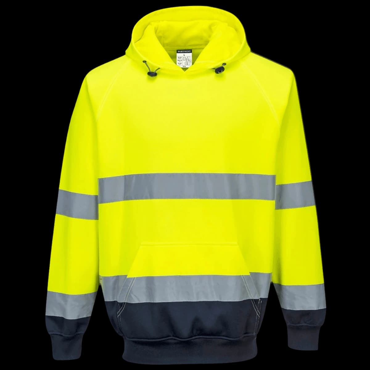 Portwest Hi-Vis Two Tone Hooded Sweatshirt — front