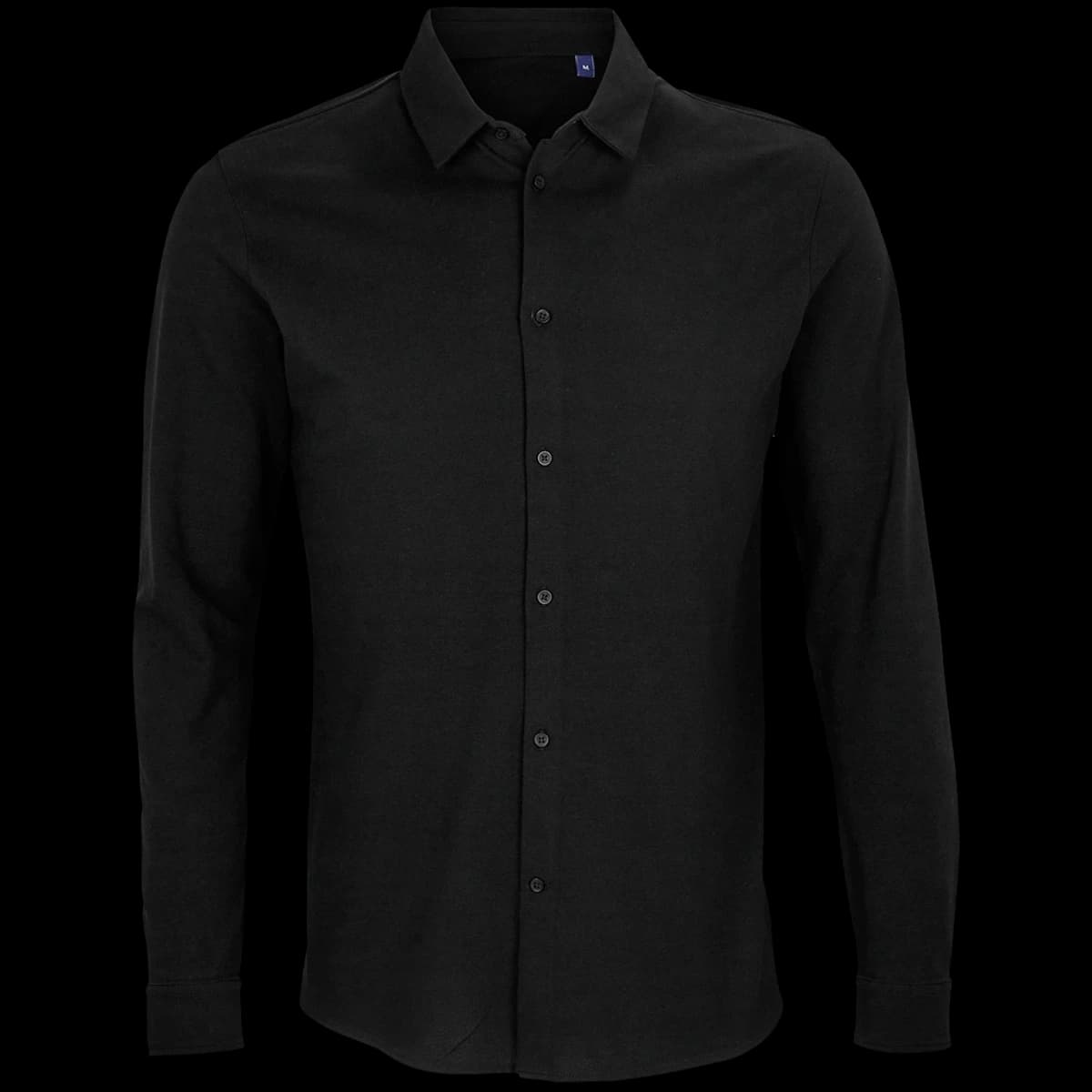 NEOBLU Basile Organic Cotton Long Sleeve Piqué Shirt — front