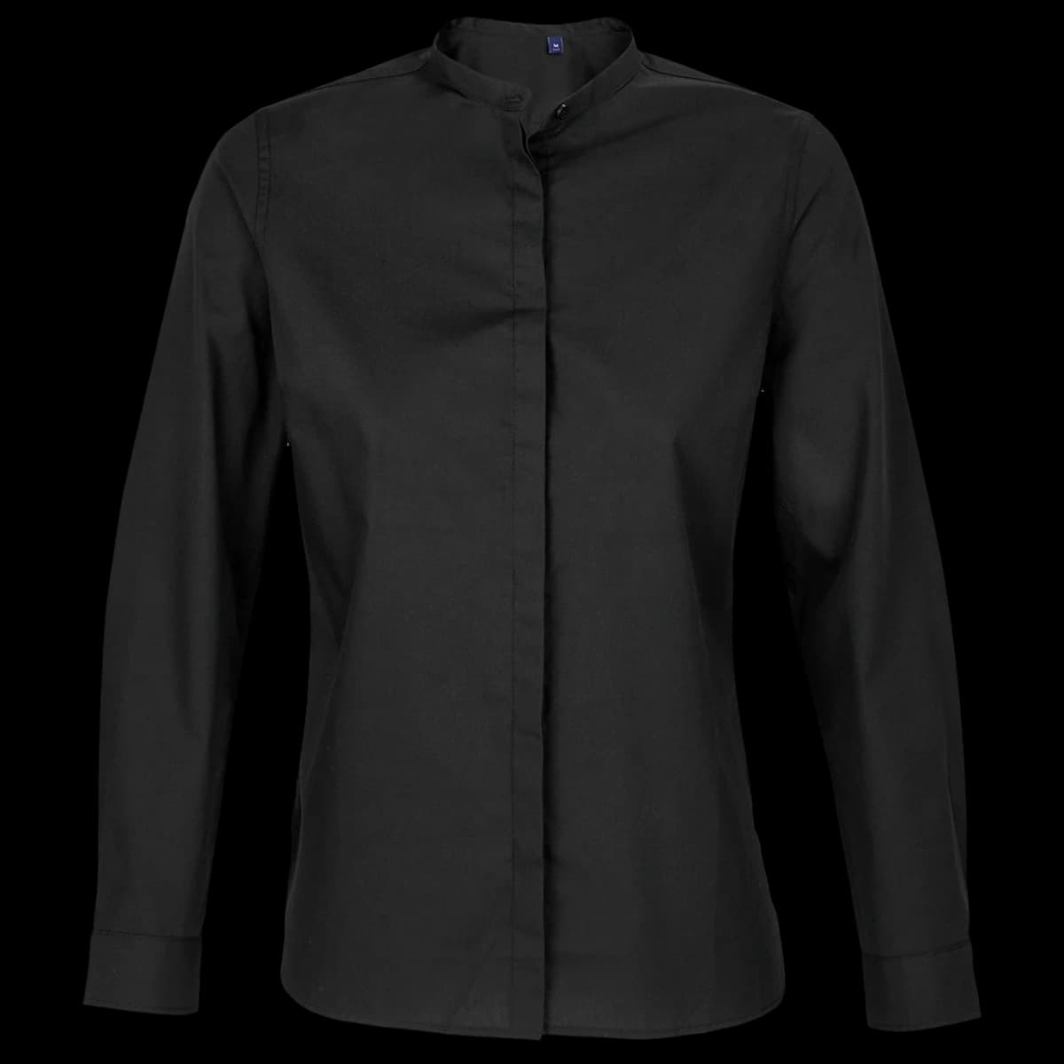 NEOBLU Ladies Bart Mao Collar Long Sleeve Poplin Shirt — front