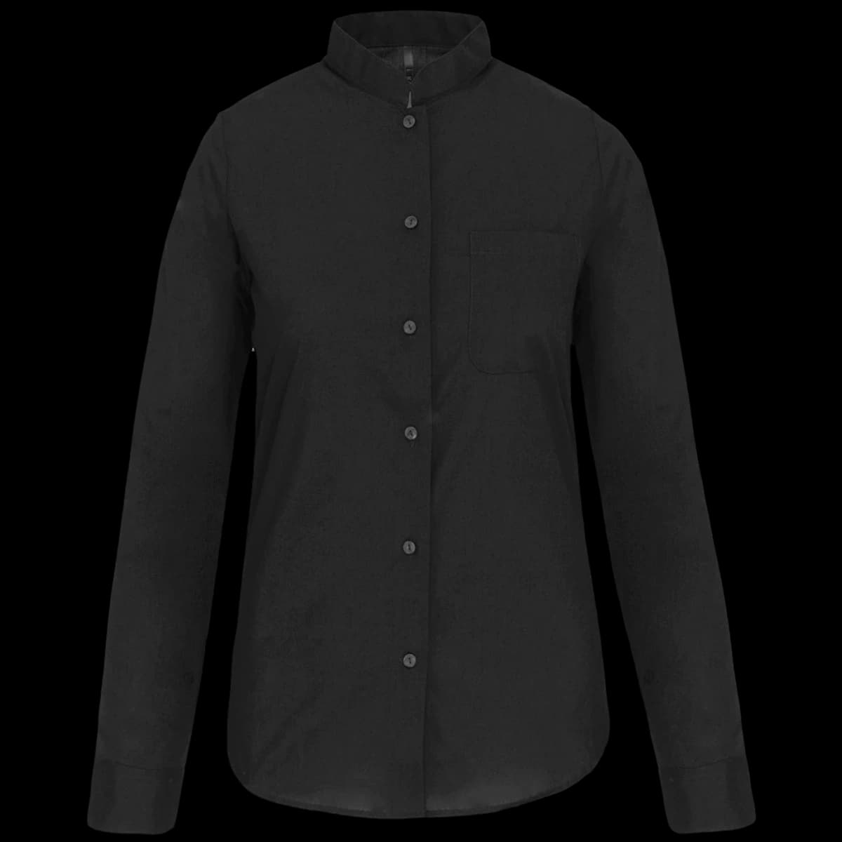 Kariban Ladies Long Sleeve Mandarin Collar Shirt — front