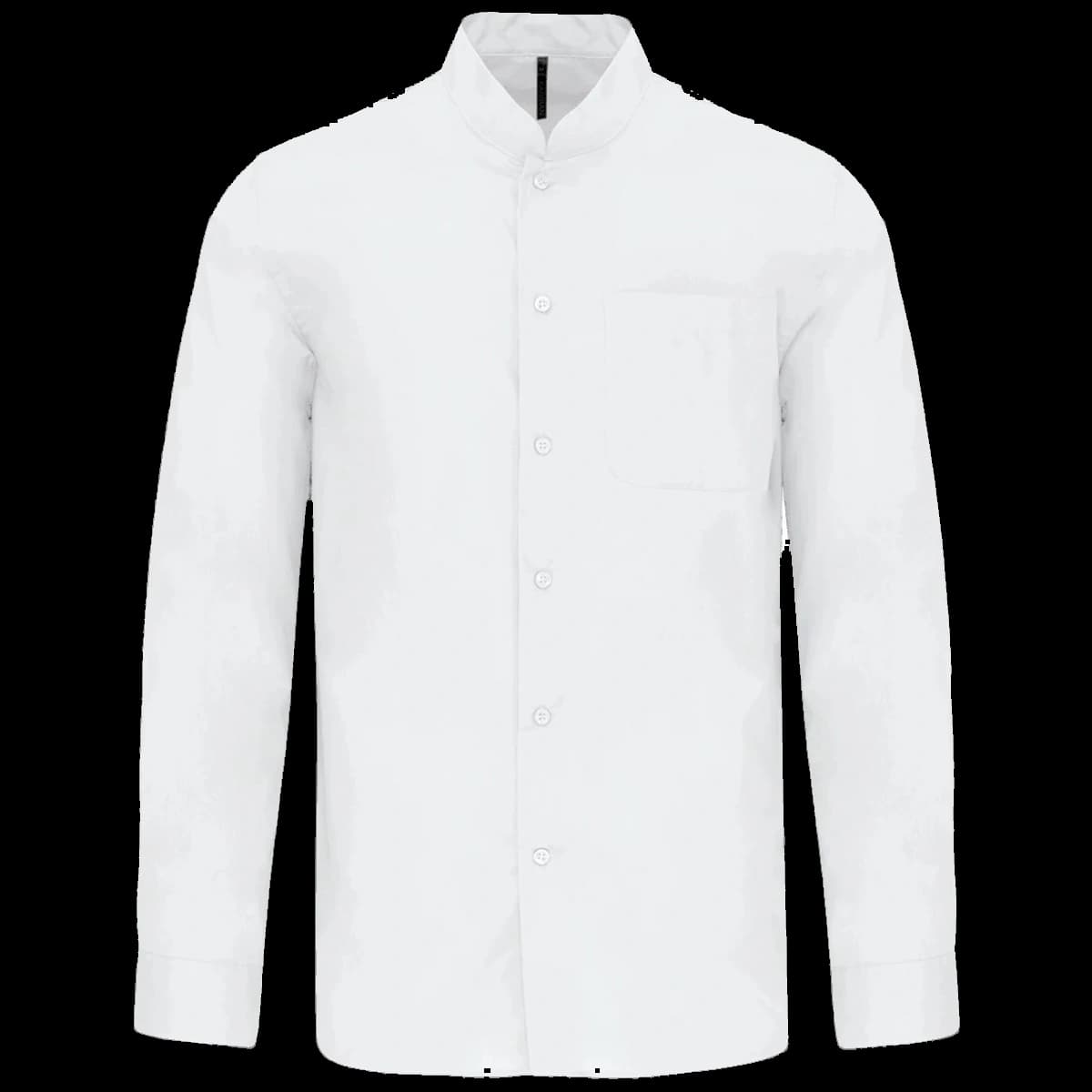 Kariban Long Sleeve Mandarin Collar Shirt — front
