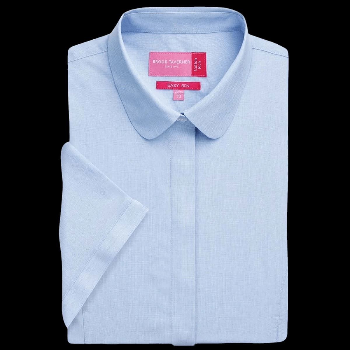 Brook Taverner Ladies Soave Short Sleeve Poplin Shirt — front