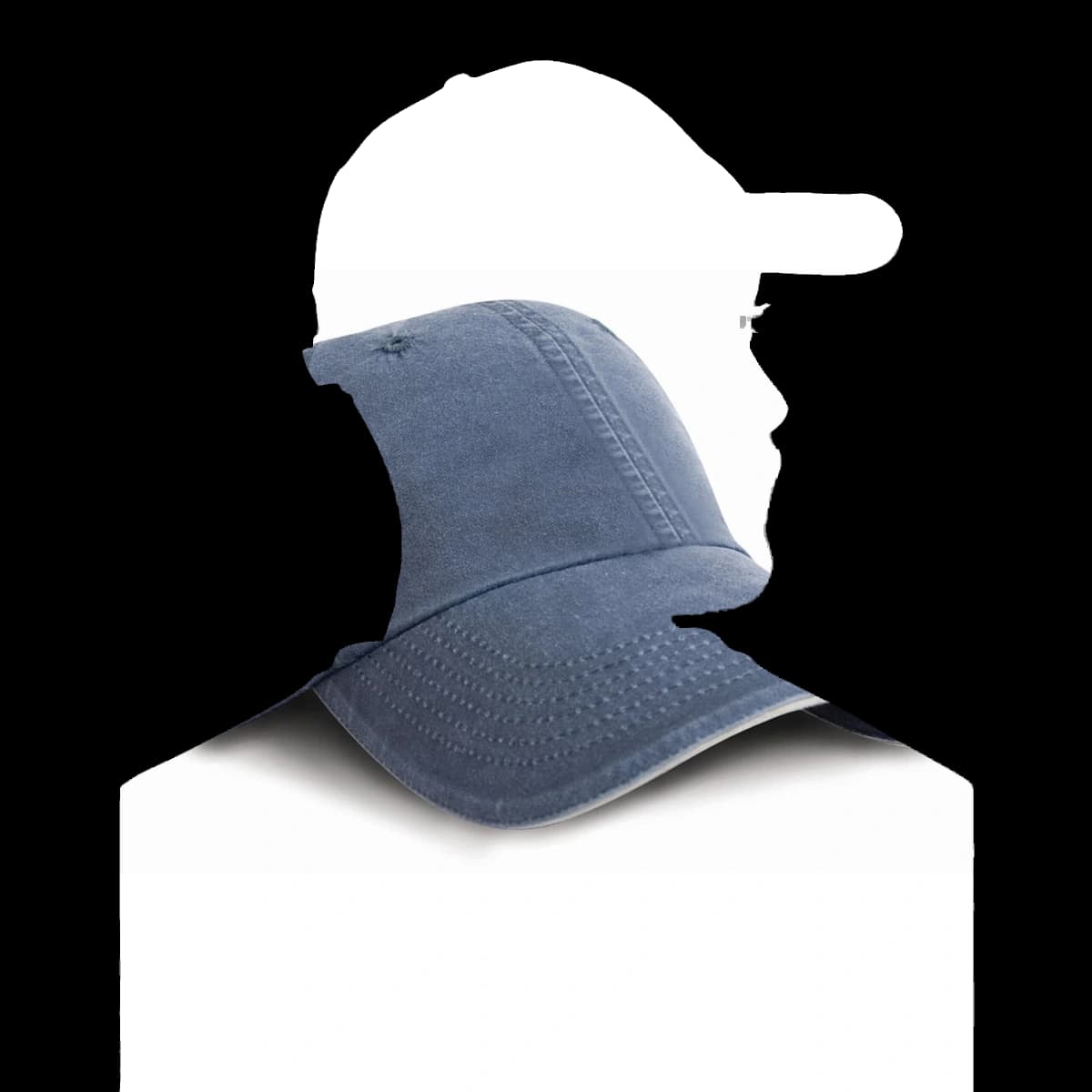 Washed Fine Line Cotton Cap with Sandwich Peak