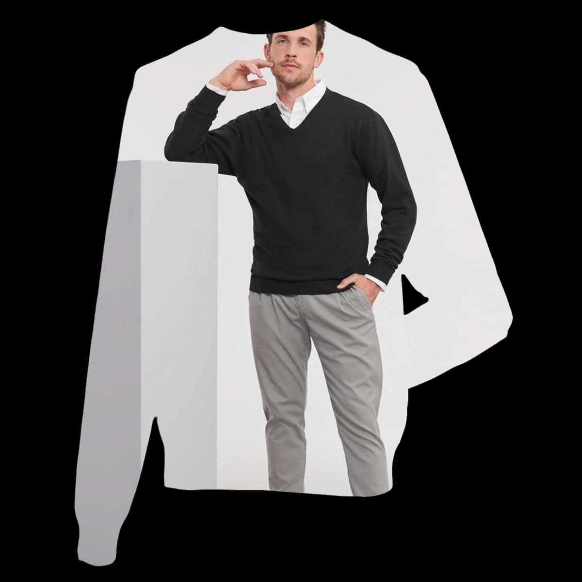 Men's V-Neck Knitted Pullover