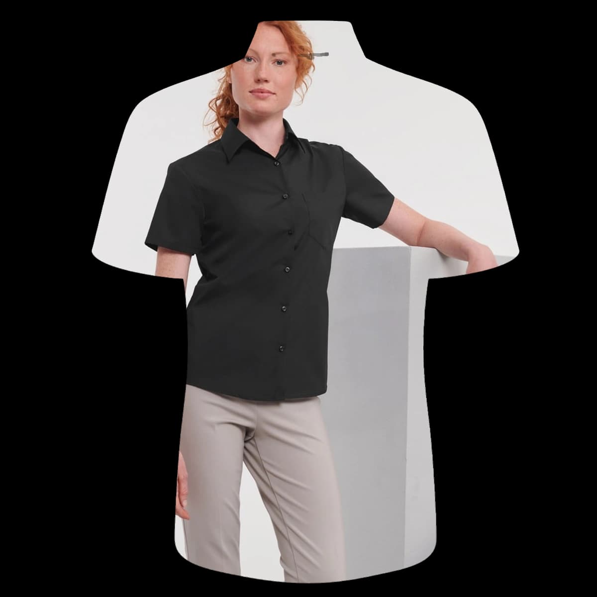 Ladies' Short Sleeve Classic Polycotton Poplin Shirt