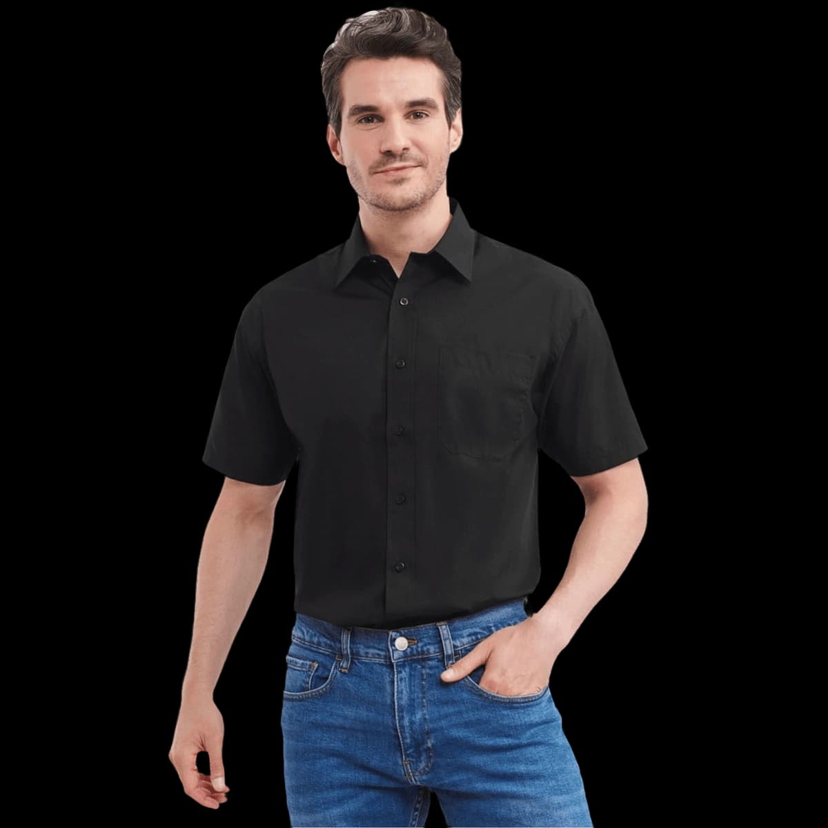 Men's Short Sleeve Classic Polycotton Poplin Shirt