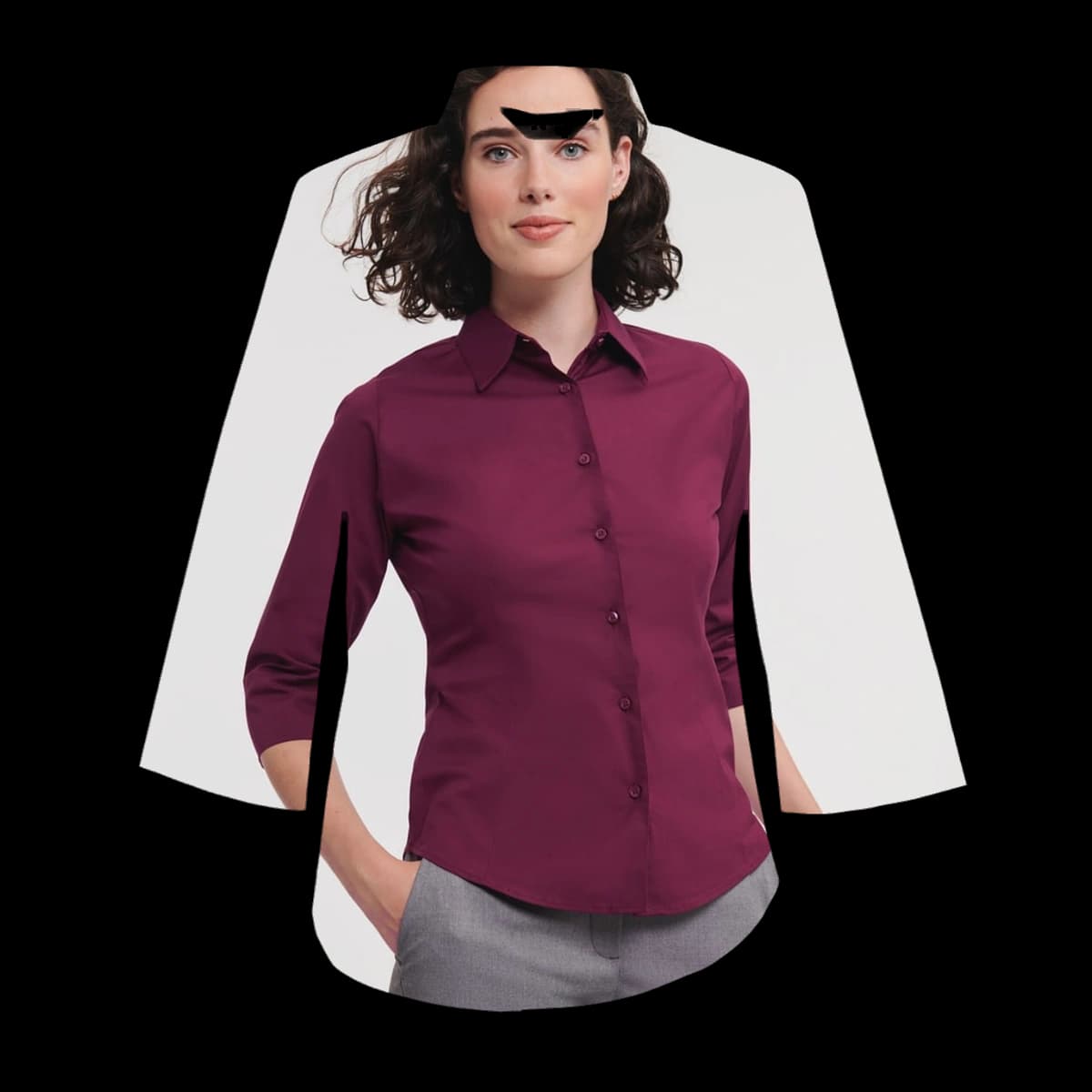 Ladies' 3/4 Sleeve Fitted Stretch Shirt