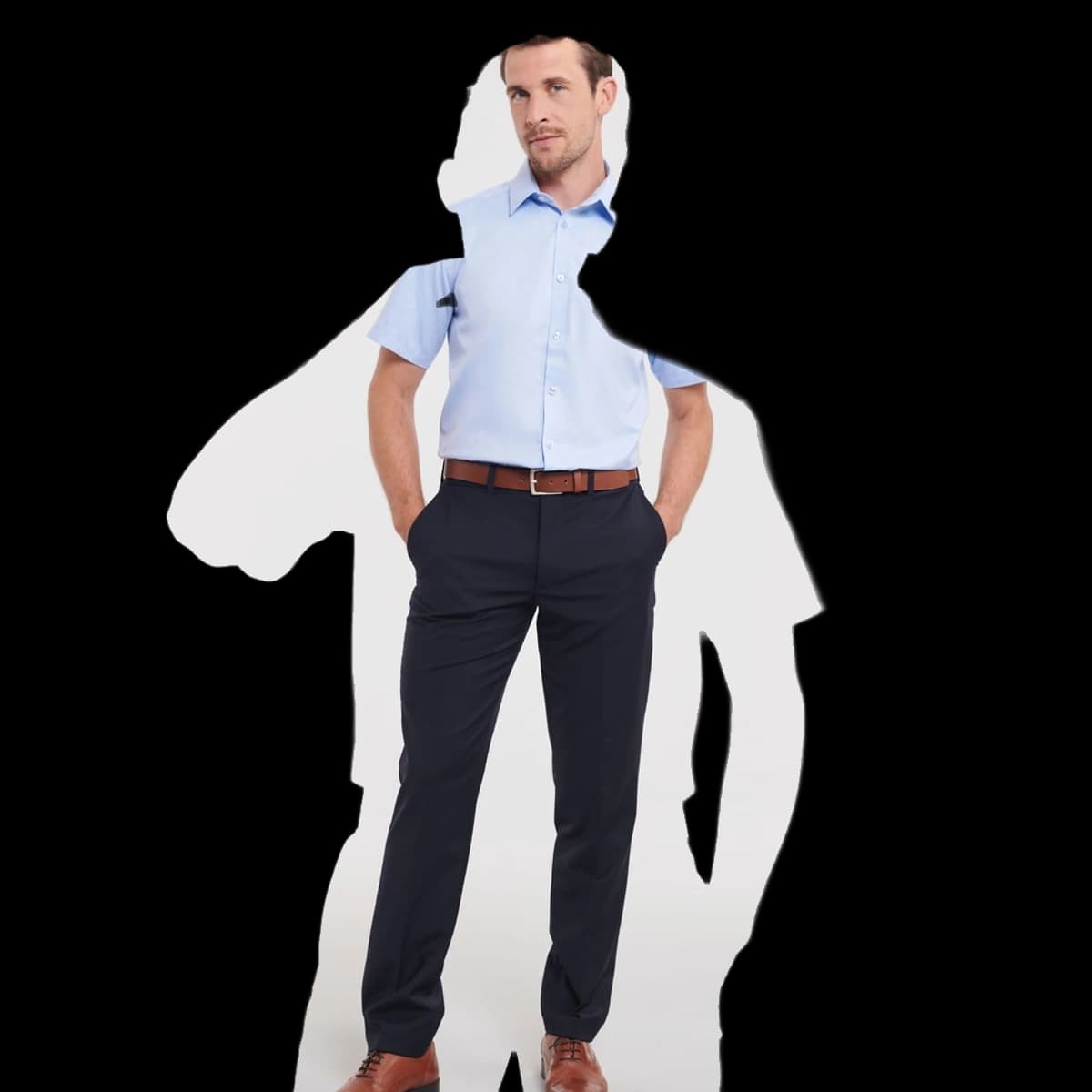 Men's Short Sleeve Tailored Herringbone Shirt
