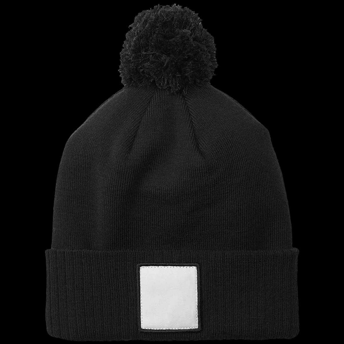 Beechfield Appliqué Patch Pom Beanie — front