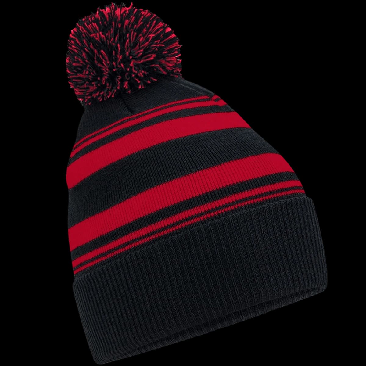 Beechfield Striped Fan Beanie — front