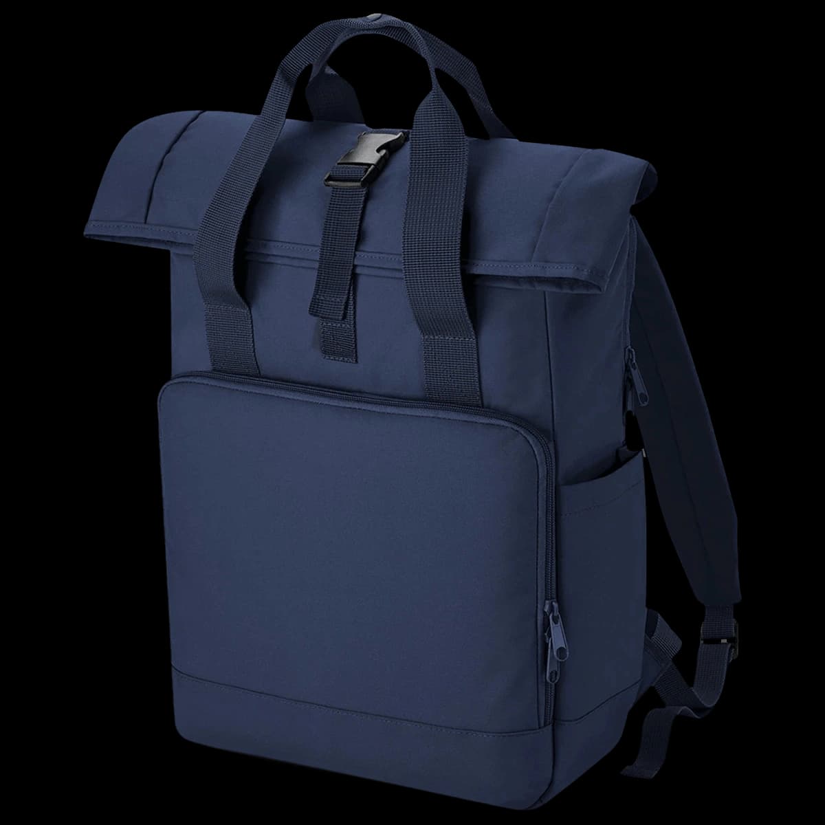 BagBase Recycled Twin Handle Roll-Top Laptop Backpack — front