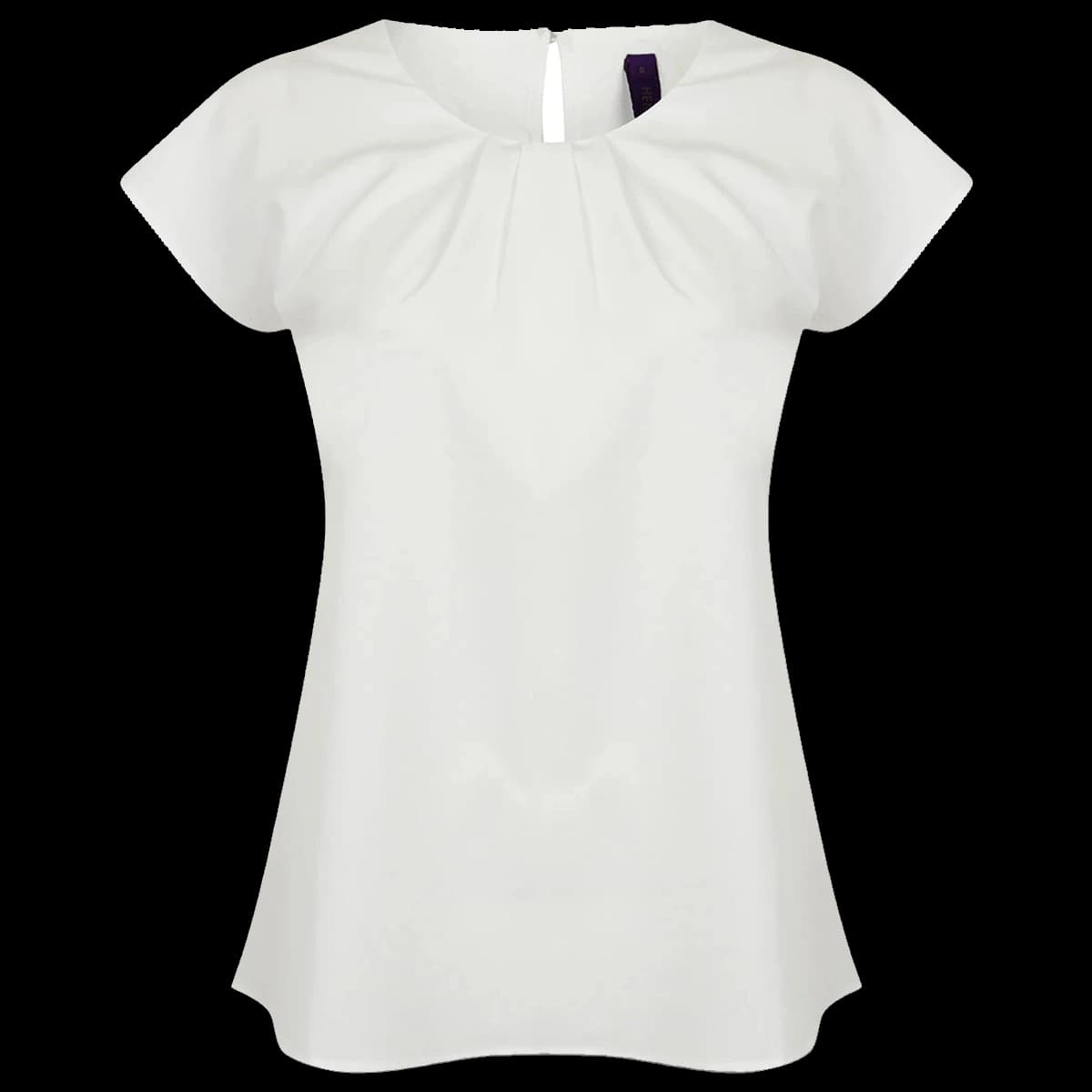 Henbury Ladies Pleat Front Short Sleeve Blouse — front
