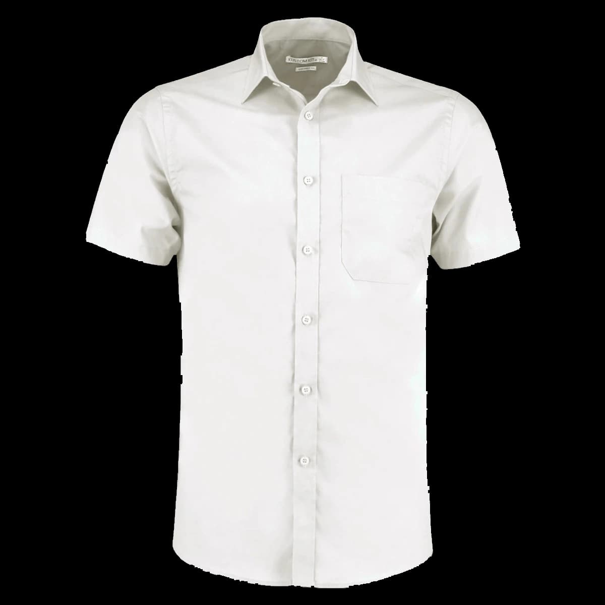 Kustom Kit Short Sleeve Tailored Poplin Shirt — front