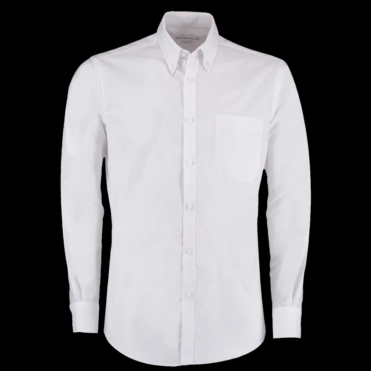 Kustom Kit Long Sleeve Slim Fit Workwear Oxford Shirt — front