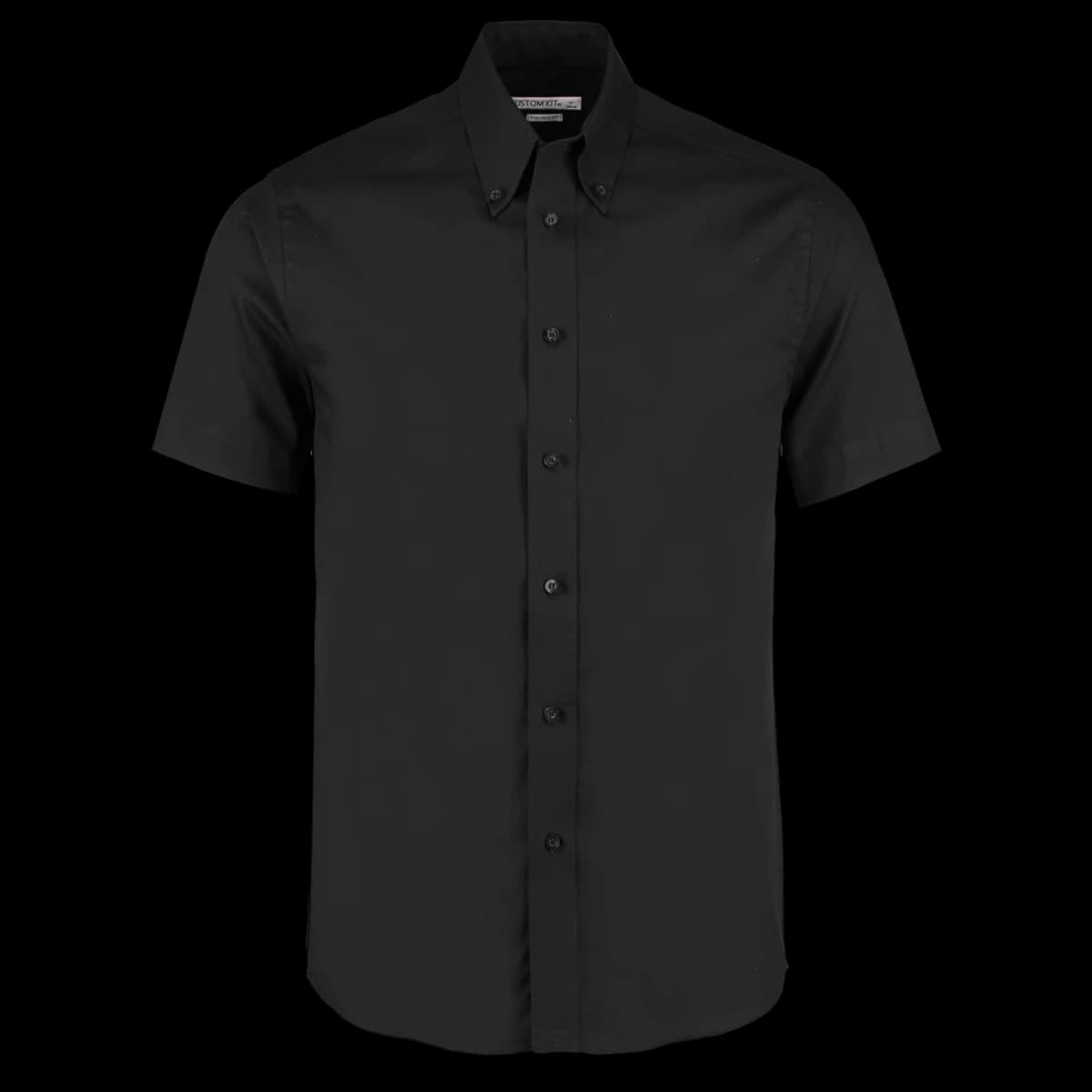 Kustom Kit Premium Short Sleeve Tailored Oxford Shirt — front