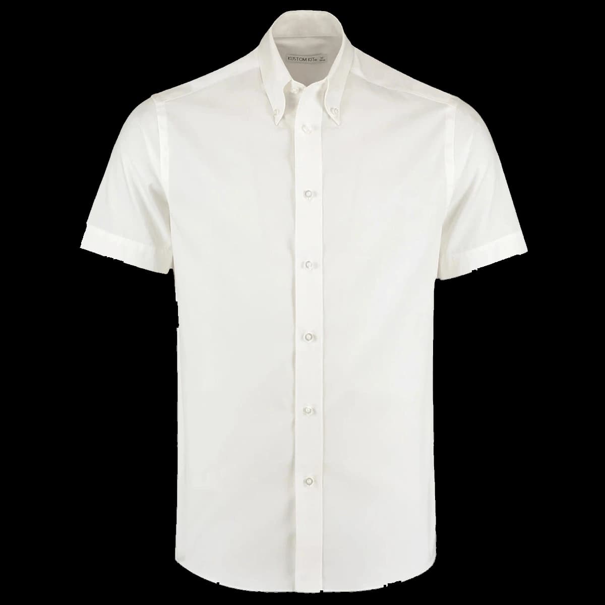 Kustom Kit Premium Short Sleeve Tailored Oxford Shirt — front