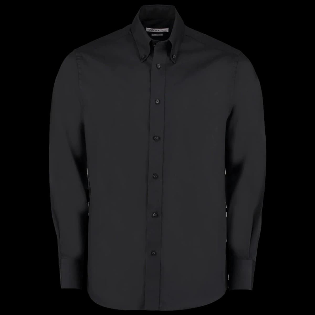 Kustom Kit Premium Long Sleeve Tailored Oxford Shirt — front