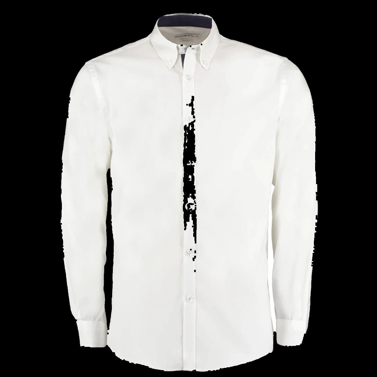 Kustom Kit Premium Long Sleeve Contrast Tailored Oxford Shirt — front