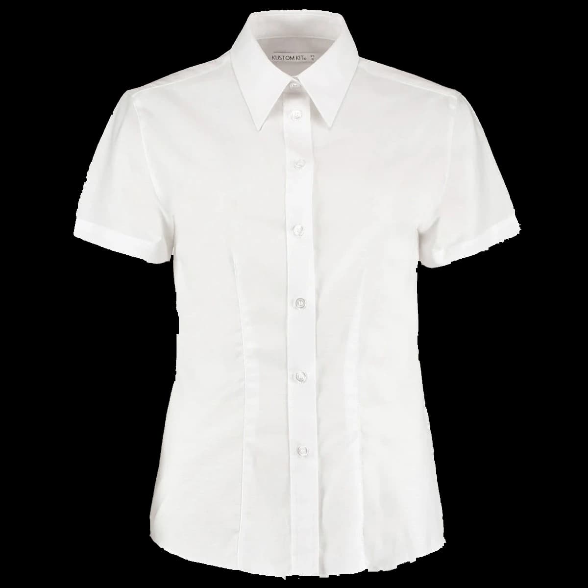 Kustom Kit Ladies Short Sleeve Tailored Workwear Oxford Shirt — front