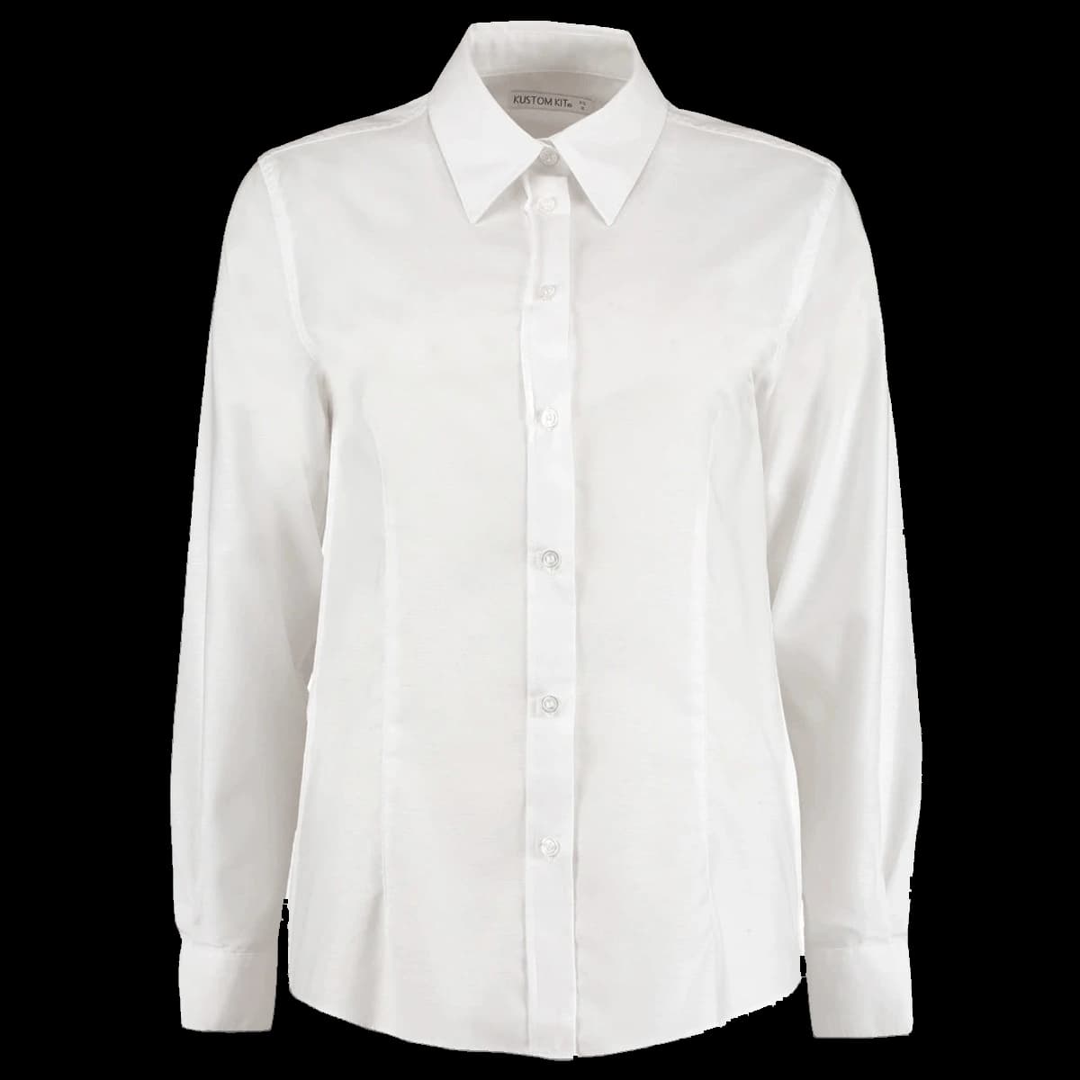 Kustom Kit Ladies Long Sleeve Tailored Workwear Oxford Shirt — front
