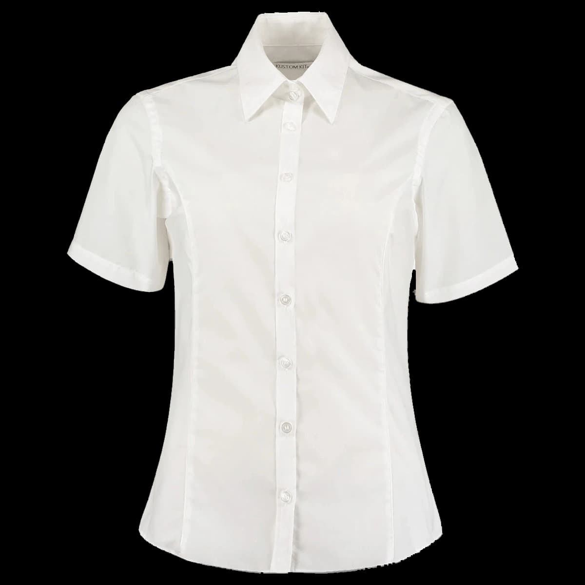 Kustom Kit Ladies Short Sleeve Tailored Business Shirt — front