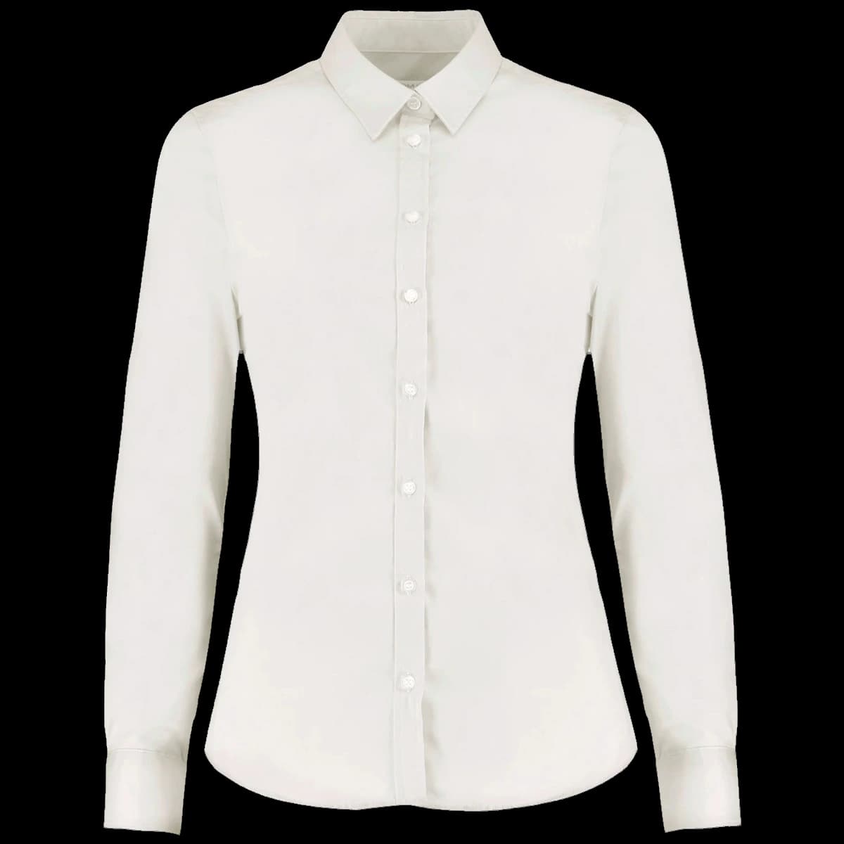 Kustom Kit Ladies Long Sleeve Tailored Stretch Oxford Shirt — front