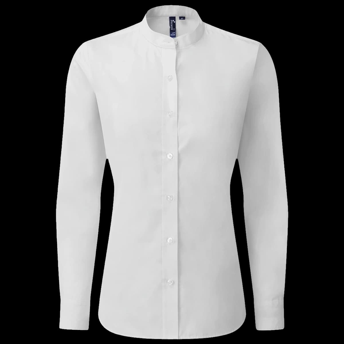 Premier Ladies Banded Collar Grandad Shirt — front