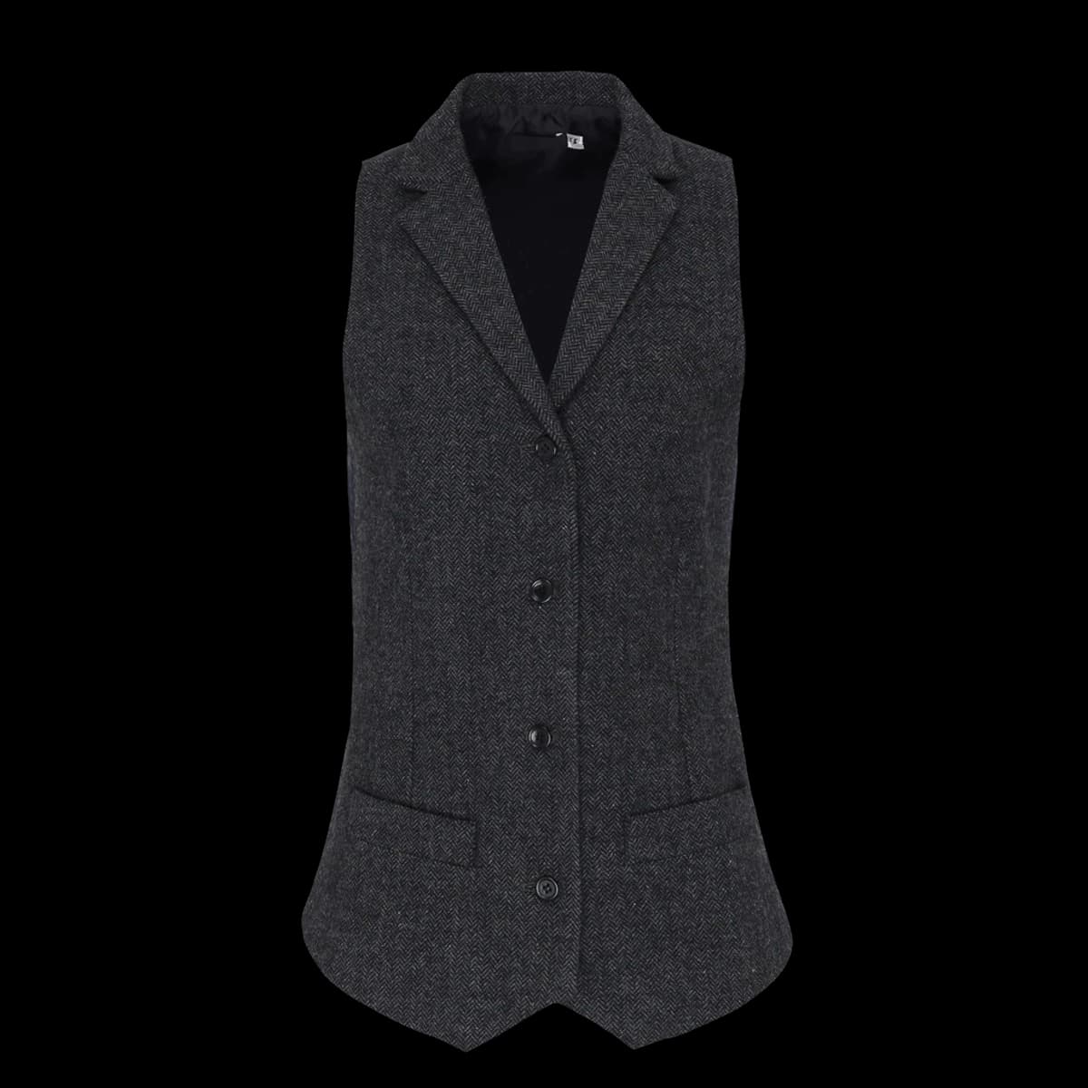 Premier Ladies Herringbone Waistcoat — front