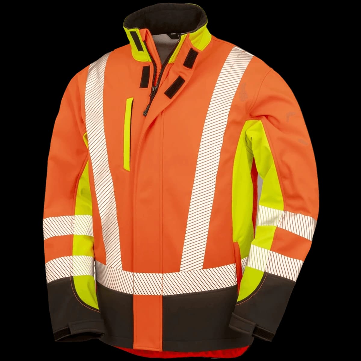 Result Recycled Three Layer Printable 3-Tone Safety Soft Shell Jacket — front