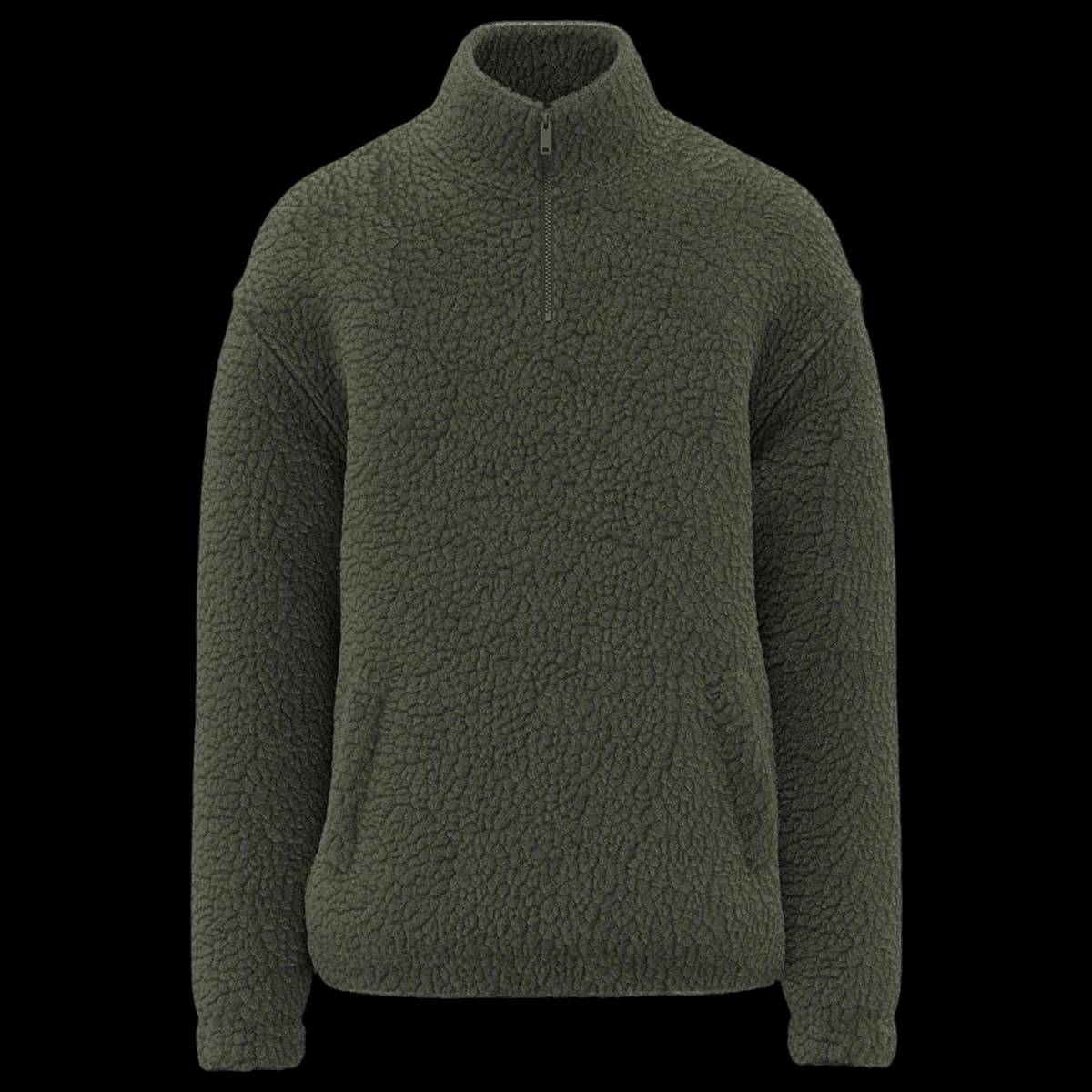 Spasso Unisex Sherpa Drop Shoulder 1/4 Zip Sweat — front