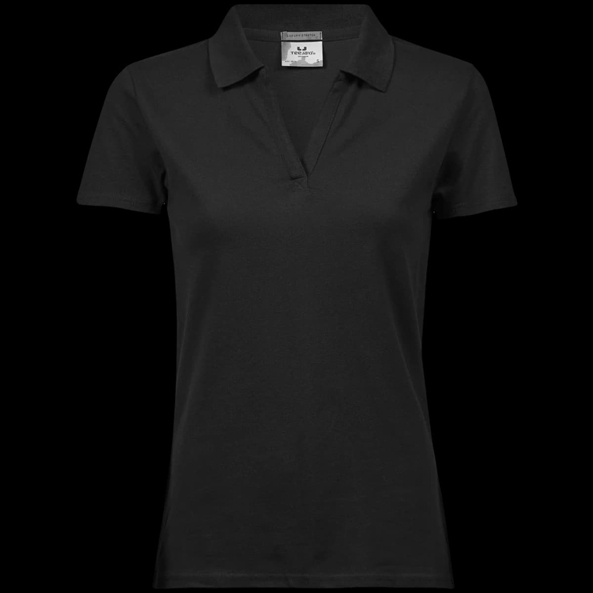 Tee Jays Ladies Luxury Stretch V Neck Polo Shirt — front