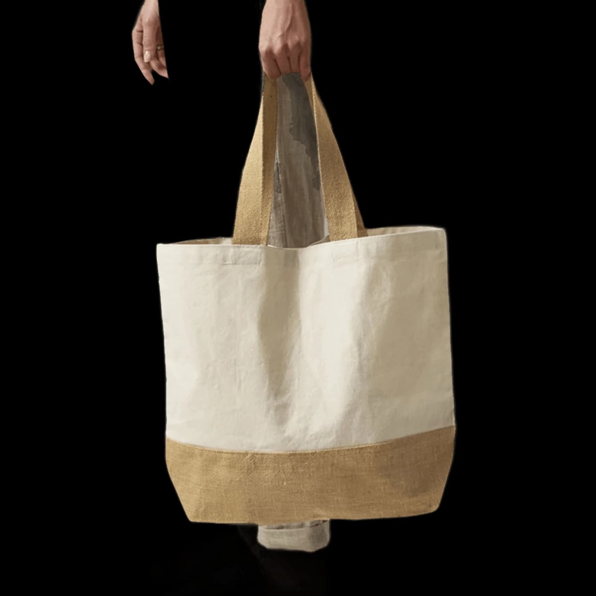 Westford Mill Jute Base Canvas Tote Bag — model